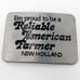 Proud American Farmer Belt Buckle New Holland Vintage Tractor 1982 Farming Colle