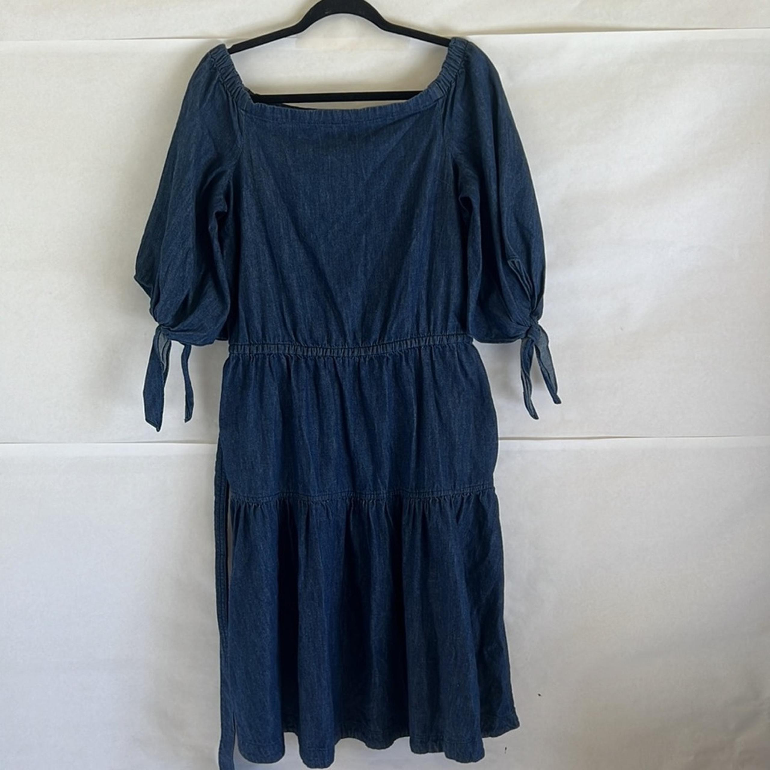 Lauren Ralph Lauren Women’s Size 4 Denim Dress Off Shoulder Tiered Short Country
