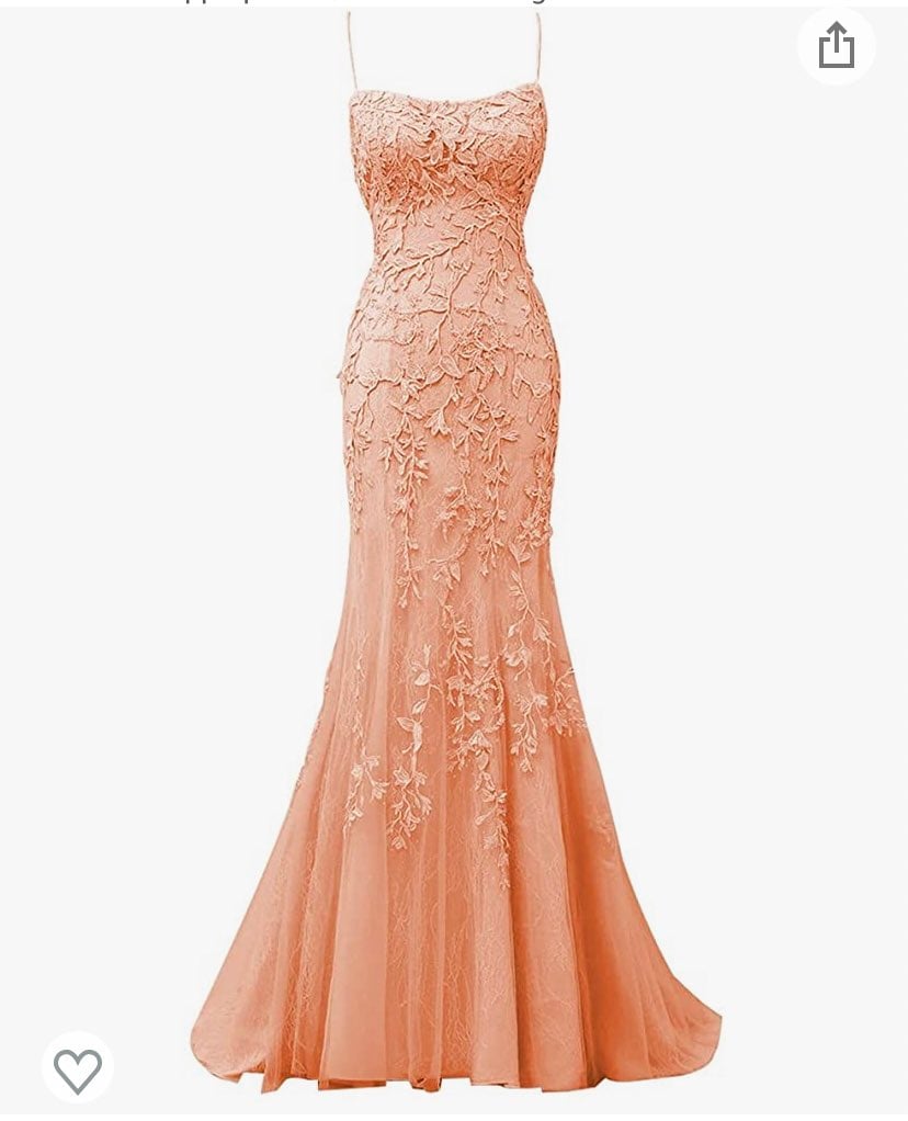 Coral mermaid prom dress