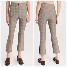 NWT Veronica Beard Arte Pants Flared Cropped Trouser Plaid Academia Sz 8