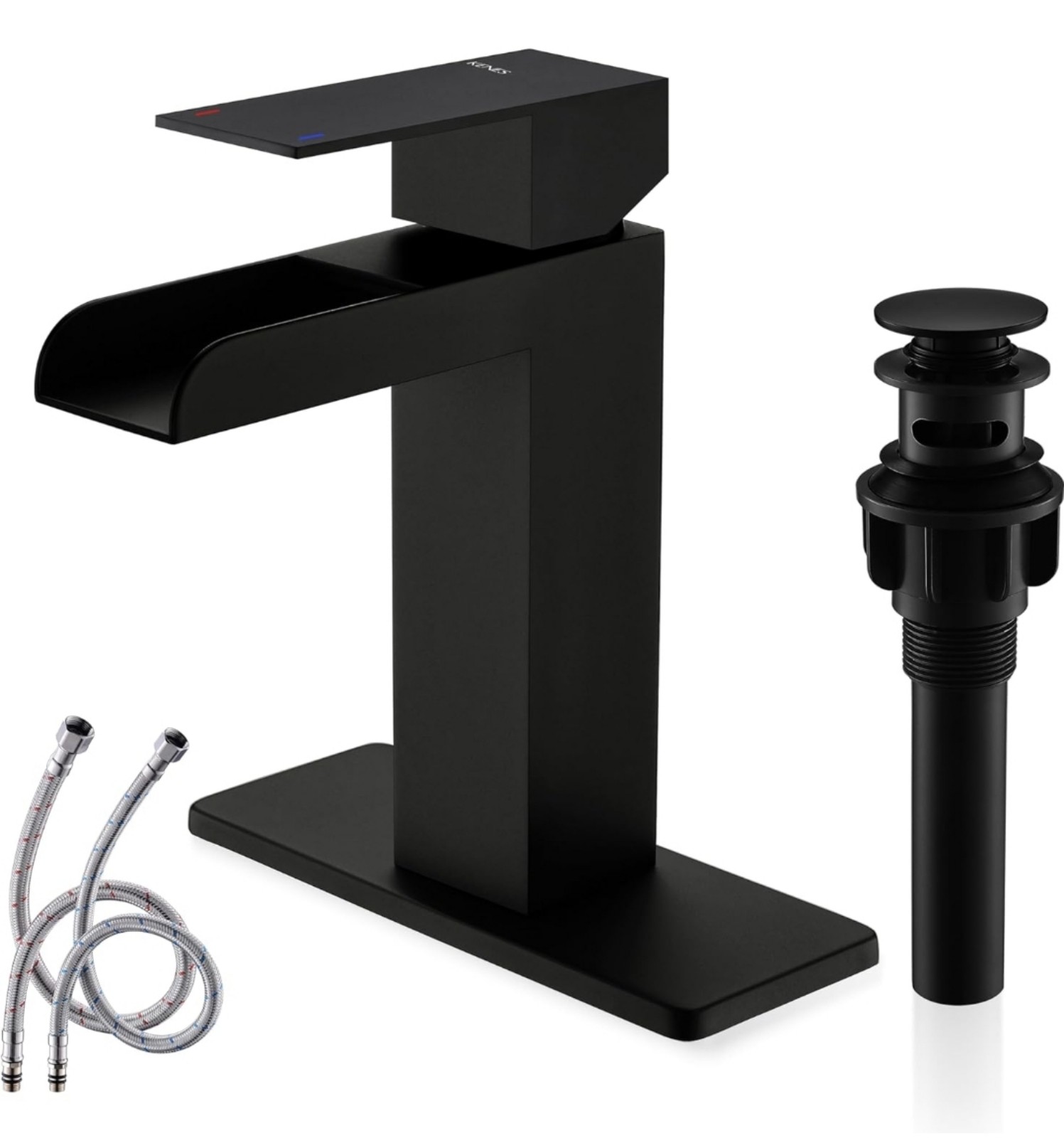 Matte Black Waterfall Bathroom Faucet