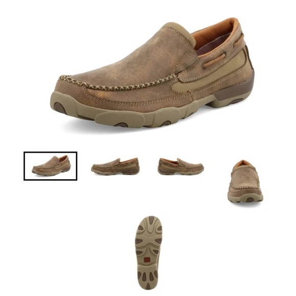 Twisted X Mens MDMS002 Bomber Slip on Leather Loafer Slip on shoes sz 8.5M