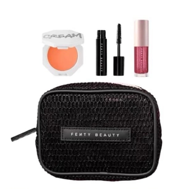 FENTY x Rihanna 4p Cosmetic Lip GlossBomb Bag Blush Hella Thicc Mascara 60 NIB