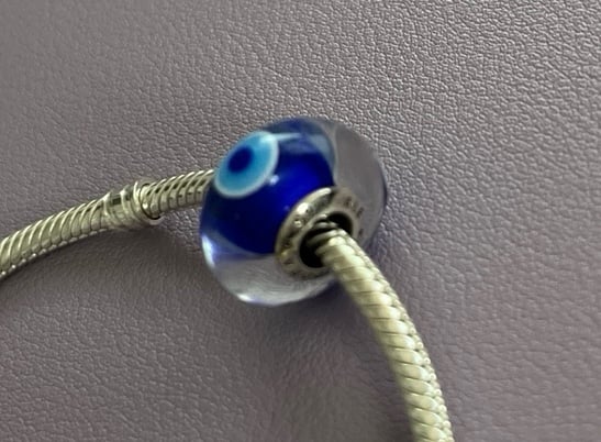 Pandora evil eye glass charm