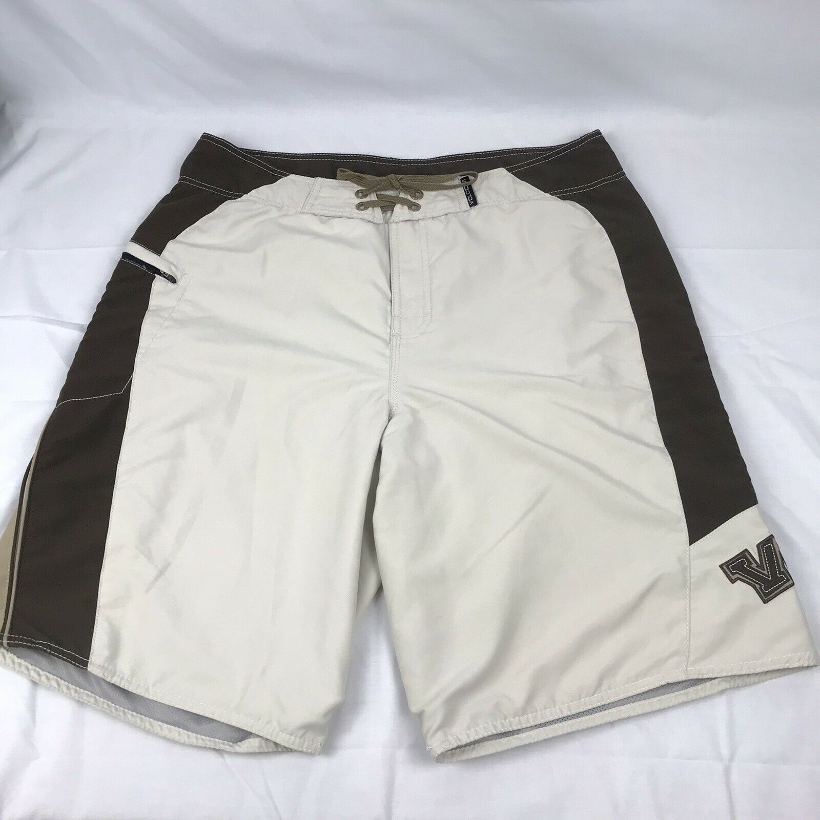 volcom mens board swim surf shorts 36 tan brown