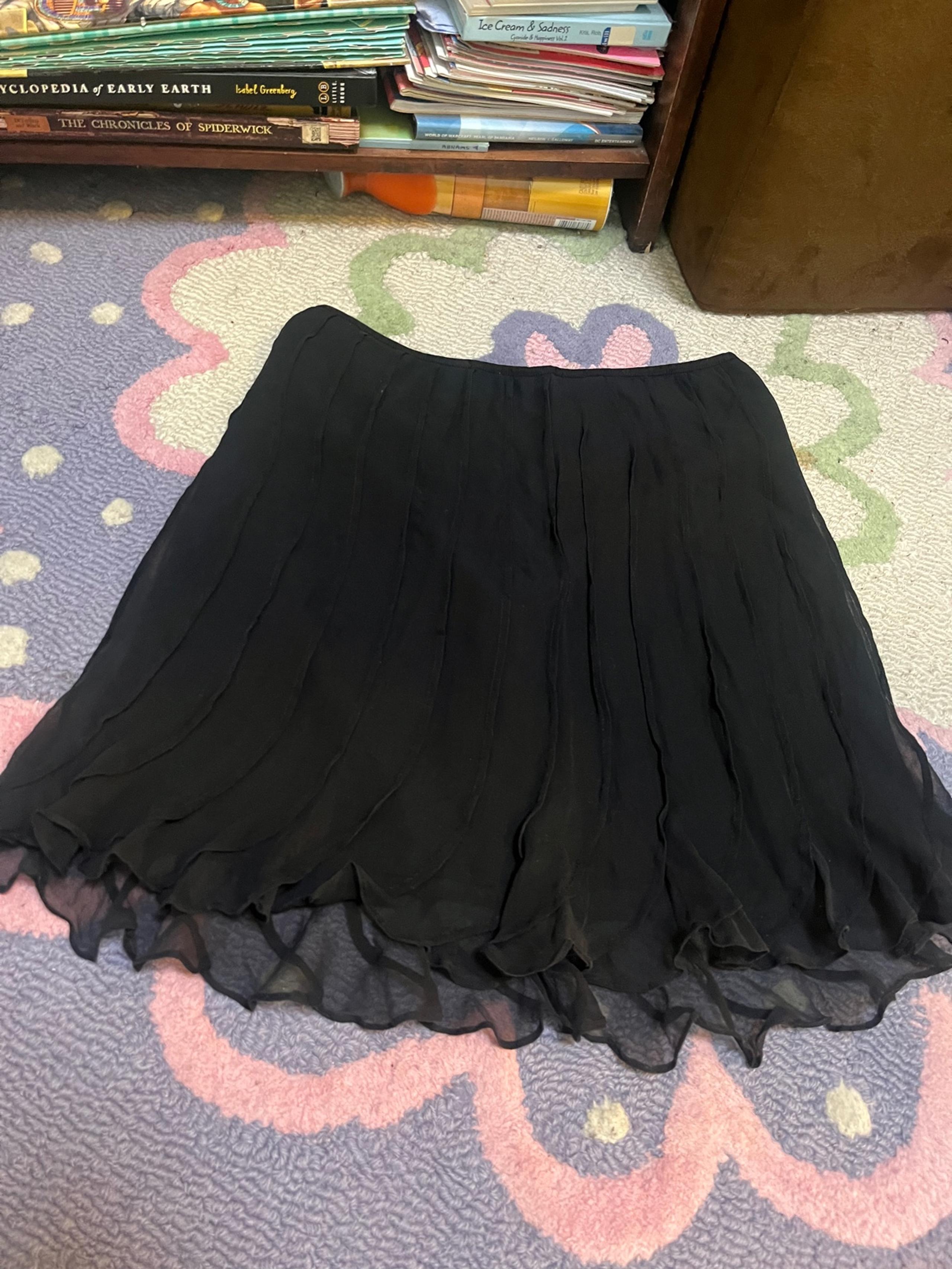 elie tahari chiffon mini ruffle skirt