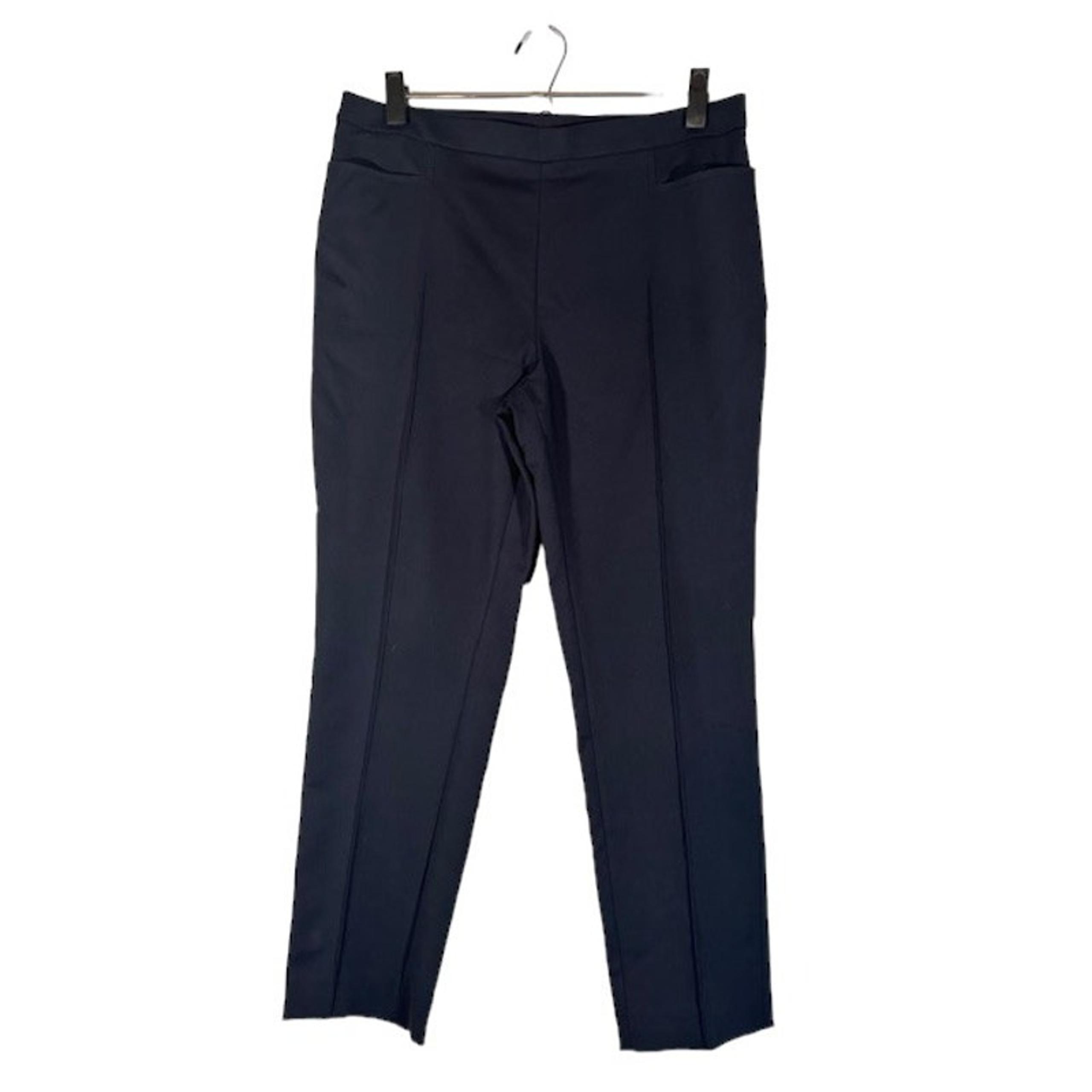 Akris Punto Black Cotton Blend Plain Dressy Slacks Trousers Pants Women Sz 10