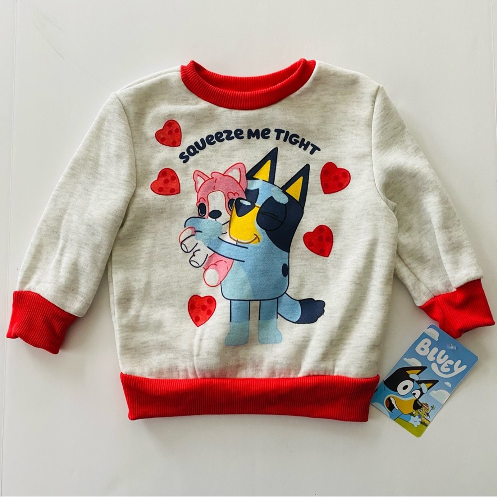 Bluey | Polly Puppy Squeeze Me Tight Heart Sweatshirt NWT 12 Months