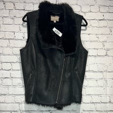 Banana Republic Faux Leather & Fur Vest