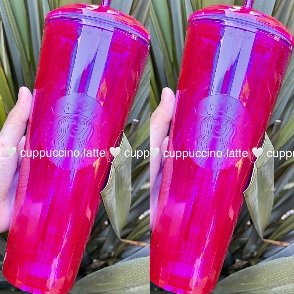 2 NEW Starbucks Magenta Kaleidoscope Fall Dome Tumblers