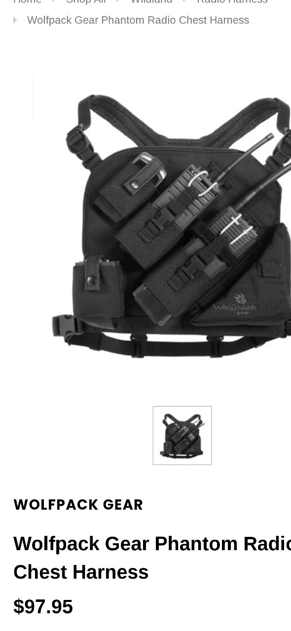 Wolfpack Gear Phantom Radio Chest Harness