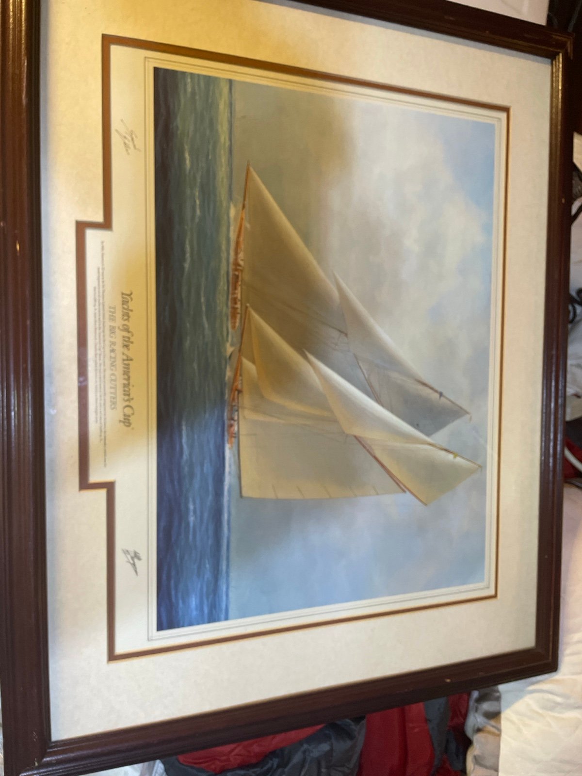 Tim Thompson Yachts of America’s Cup Vintage signed print SE