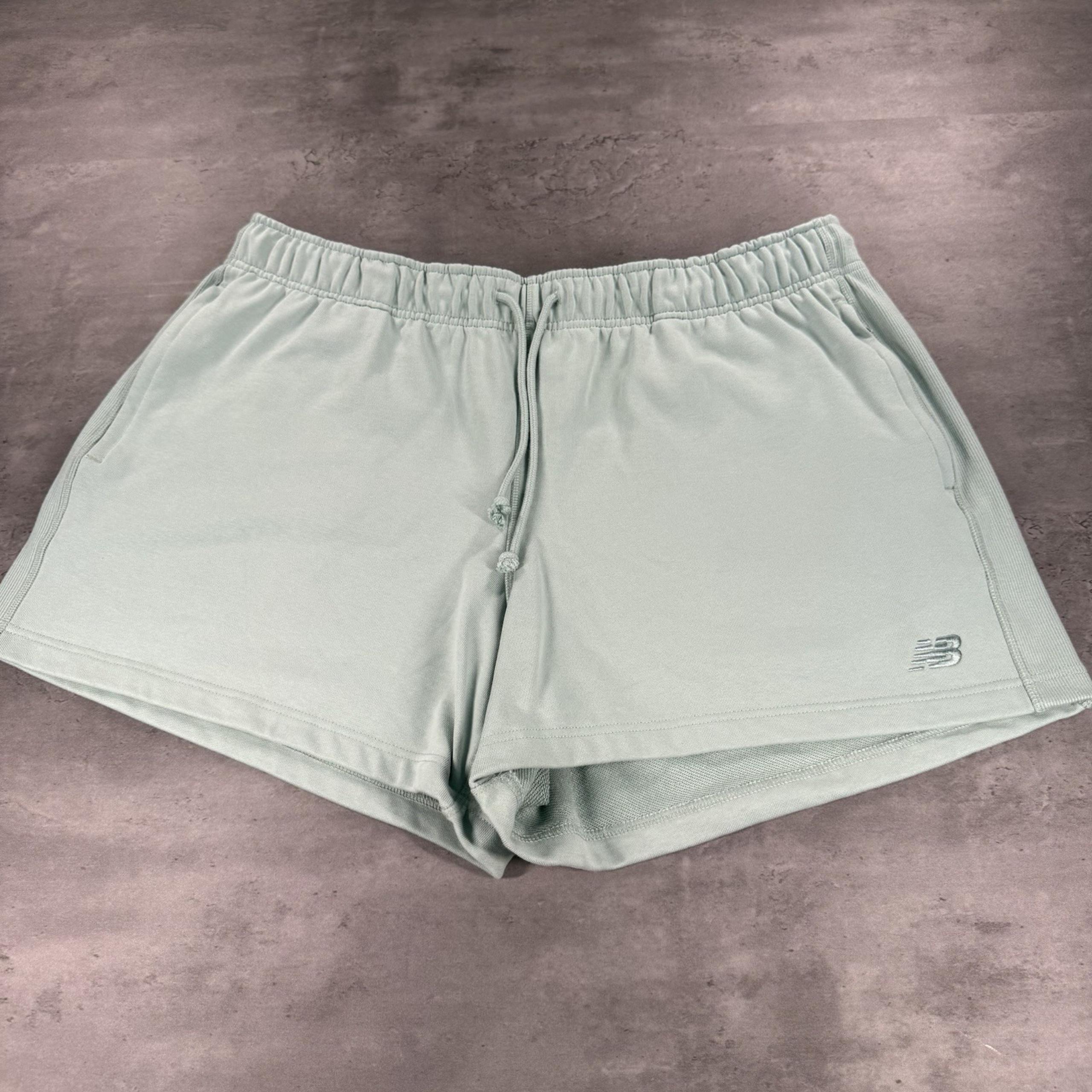 New Balance Shorts Mens 2XL Mint Green Cotton Fleece Swepant 5" Inseam Gym