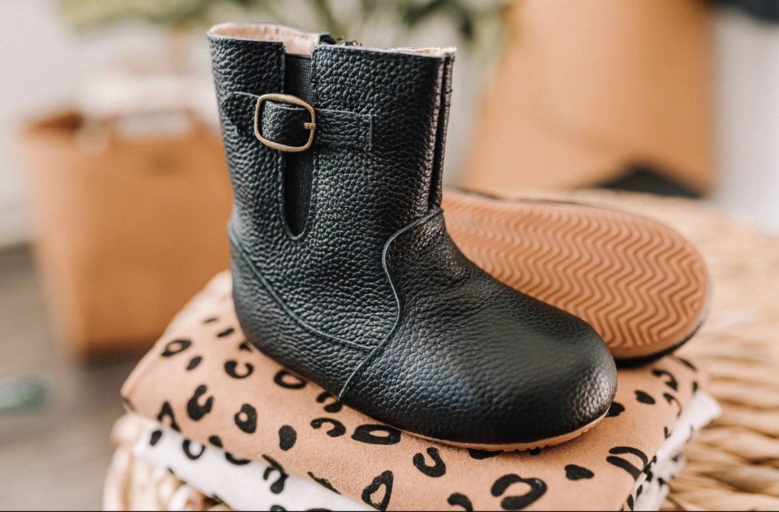 Infant Moccasins Black Riding Boots