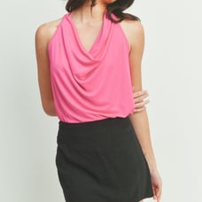 Sleeveless Drape Neck Halter Top