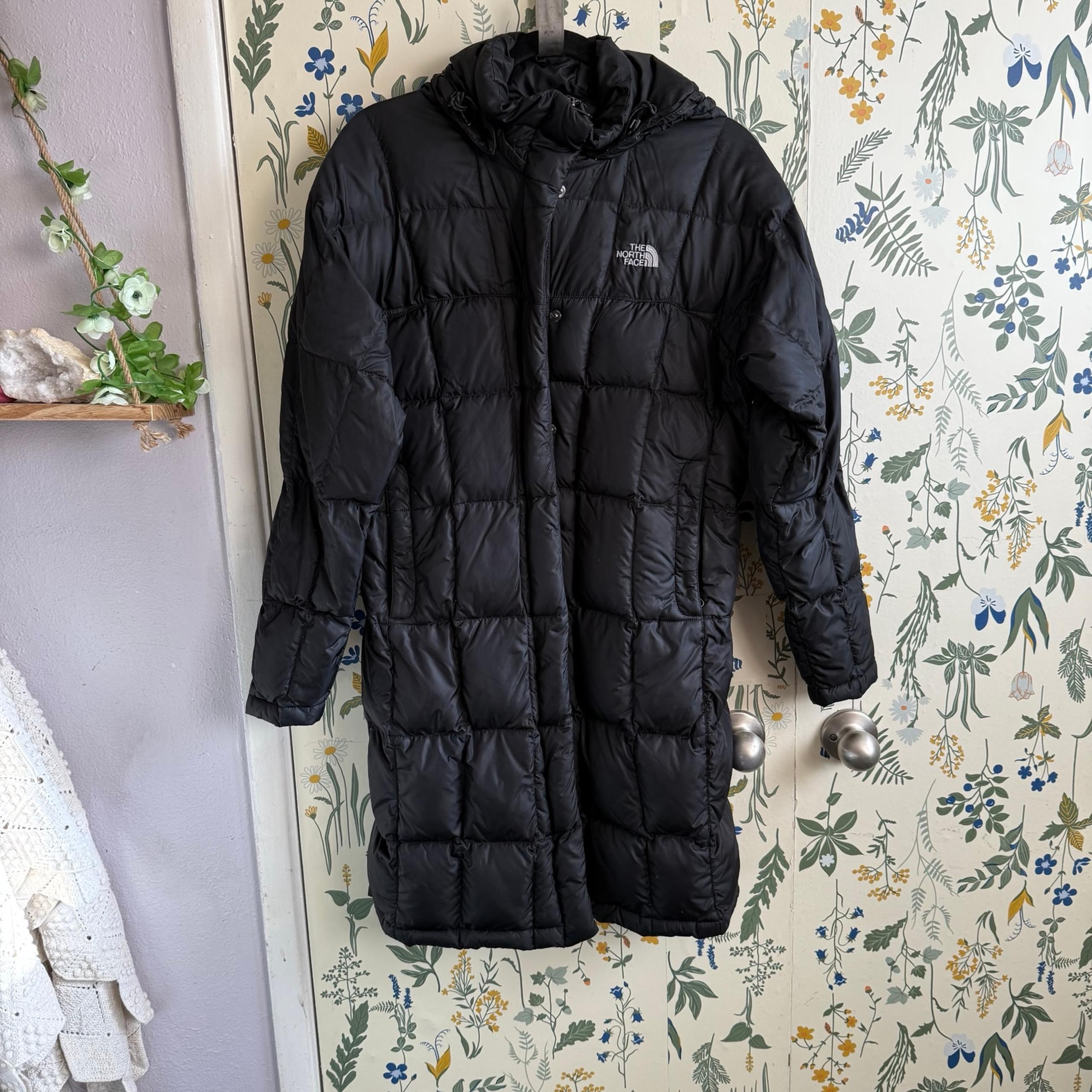 Women's The North Face TNF Nuptse Black 600 Down Puffer Parka Coat Jacket