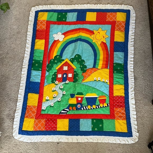 Vintage Homemade Toddler Quilt