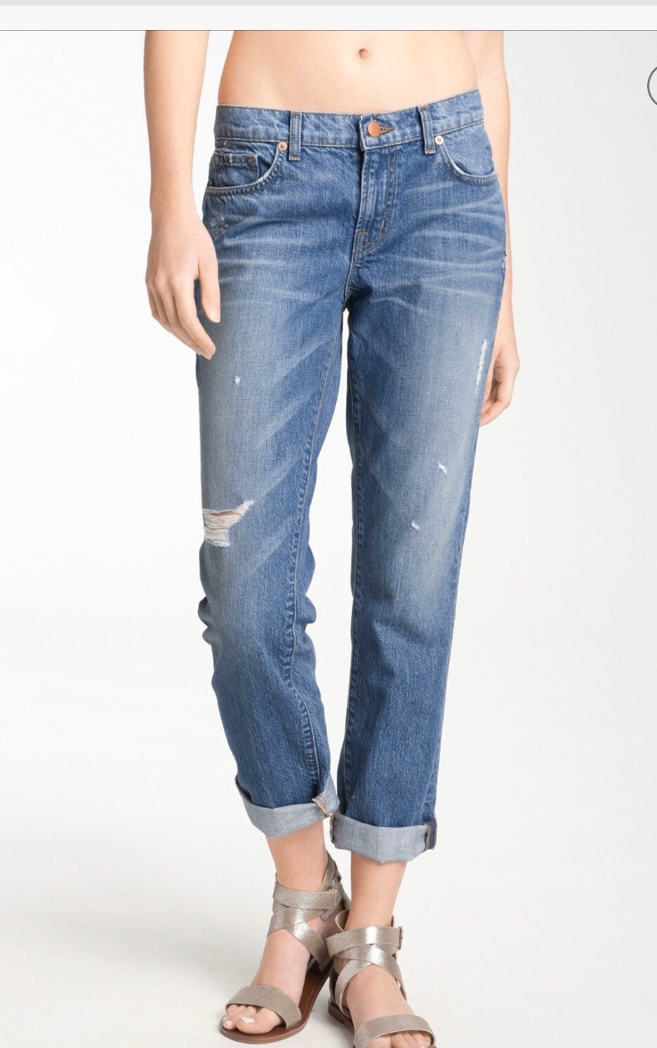 J Brand Aidan Distressed Boyfriend Jeans