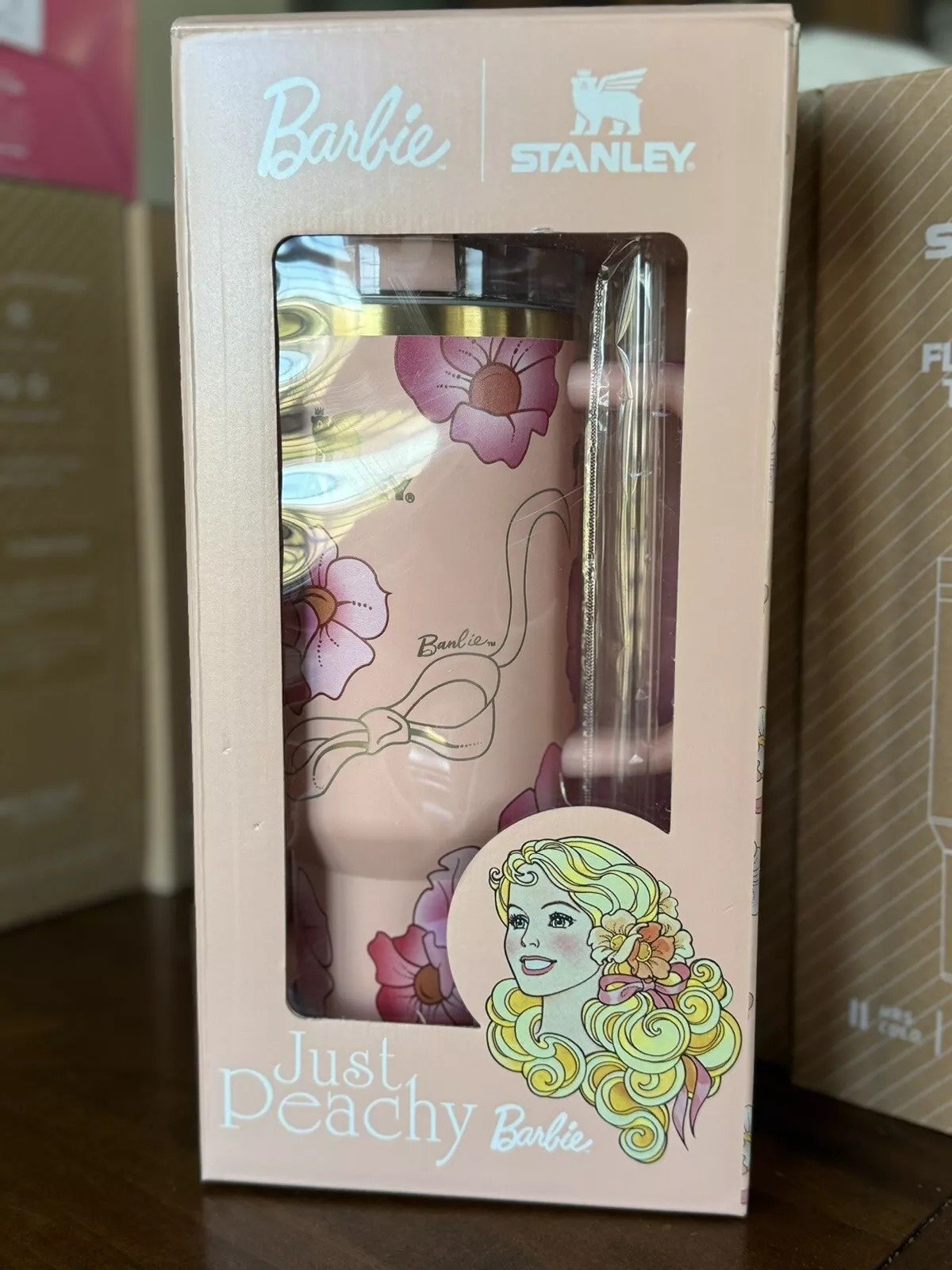 Stanley Barbie 80s Peaches N Cream Quencher Tumbler 40 Oz