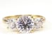 Solid 14K Yellow Gold 3.0 TCW Past Present Future CZ Engagement Ring Size 9.25
