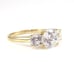 Solid 14K Yellow Gold 3.0 TCW Past Present Future CZ Engagement Ring Size 9.25
