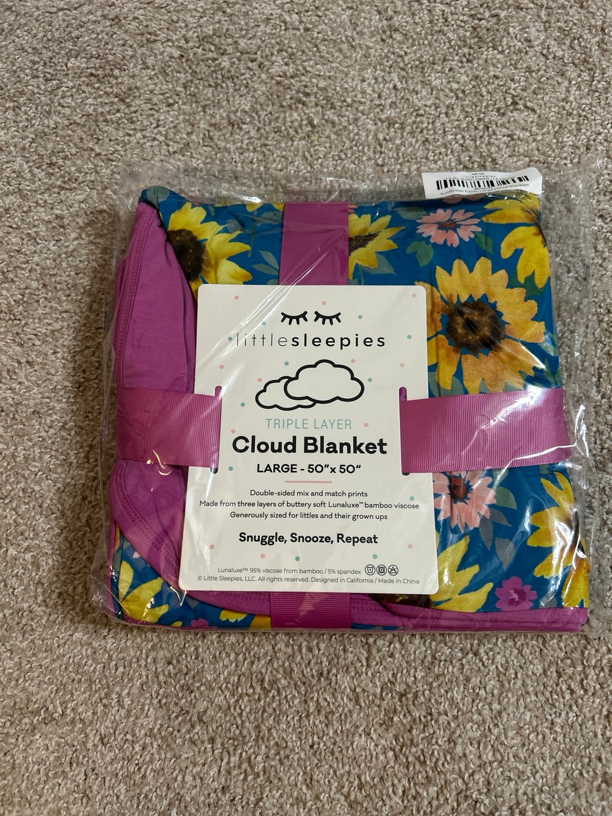 Little Sleepies Sunflower Fields Cloud Blanket