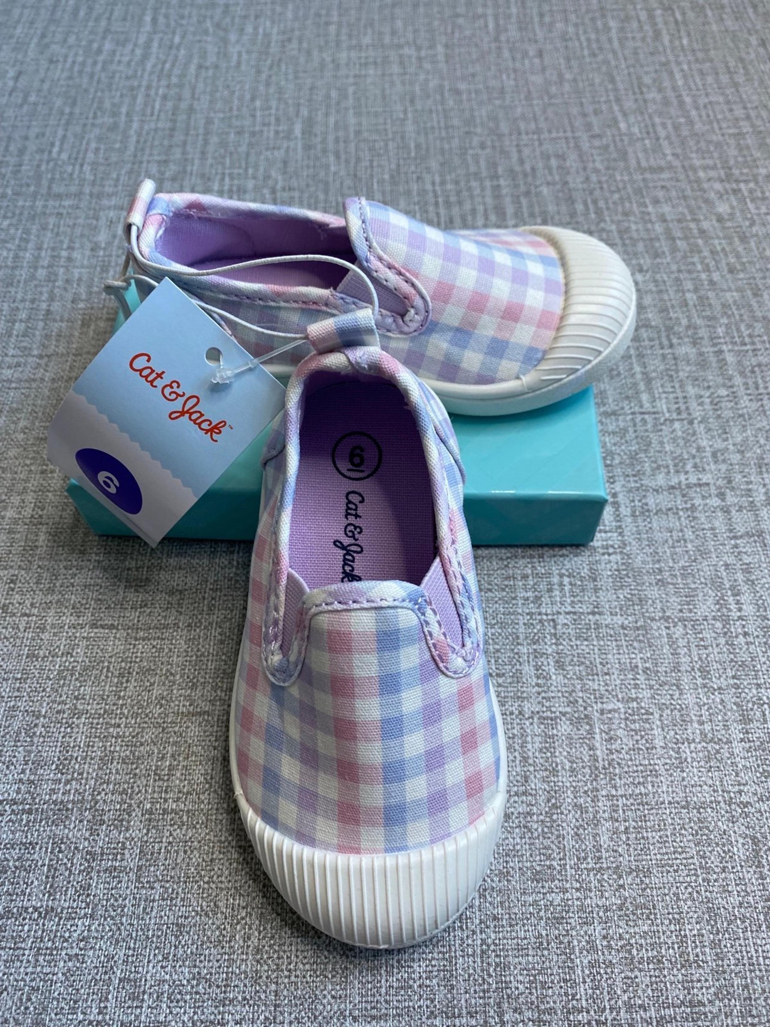 Toddler Girls Slip On Canvas Shoes 6C New