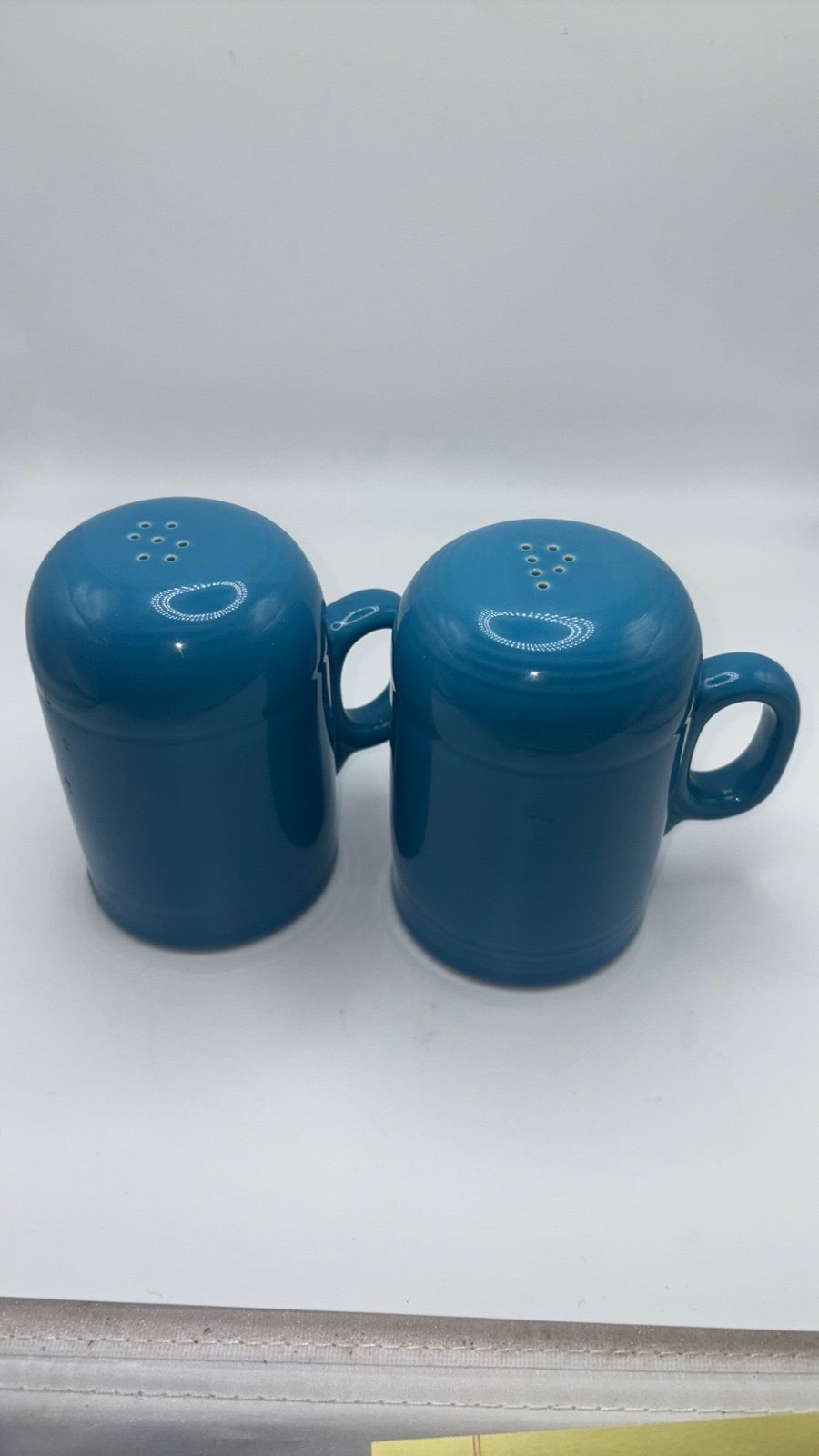 Fiesta Peacock Range top salt and pepper shakers