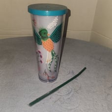 Starbucks 2017 Quetzal Bird Flowers 24oz Acrylic Cold Cup Tumbler [ NEW ][Rare]
