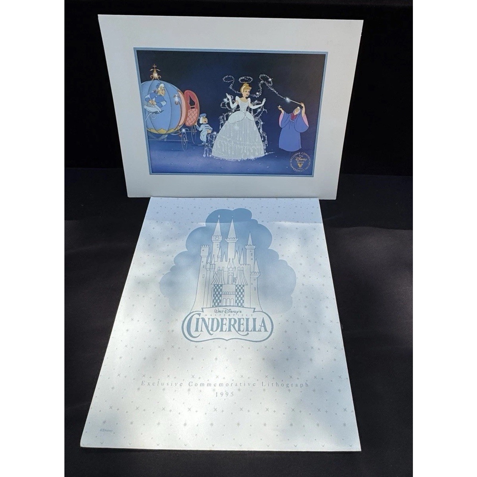 Rare Vintage 1995 Disney Store Cinderella Exclusive Commemorative Lithograph