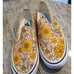 Vans Classic Slip On Womans Size 7.5 Casual Skate Sneakers Mushroom Flowers