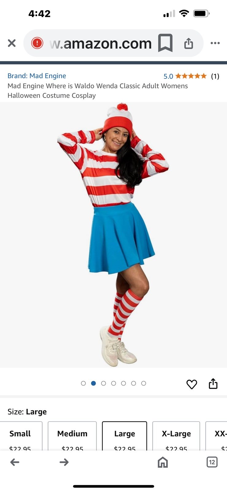 Where’s Waldo wenda 6 piece costume glasses included womens adult large