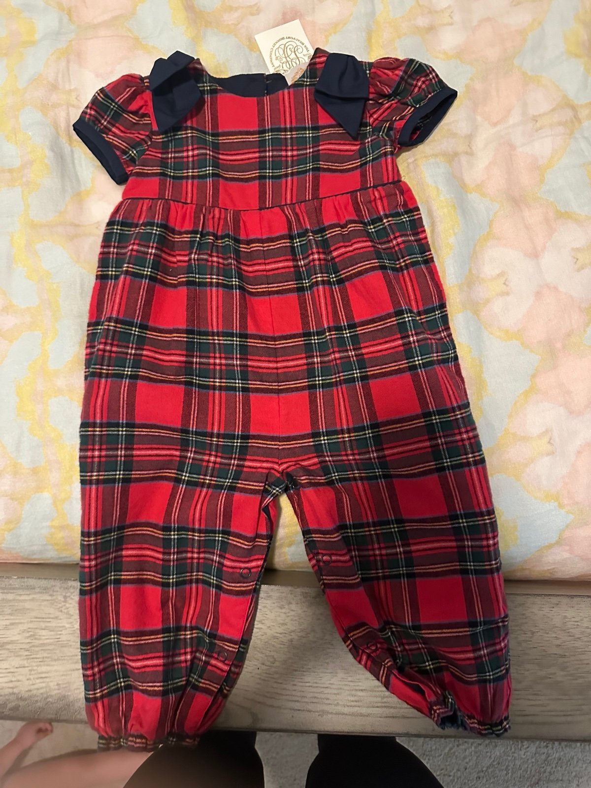 TBBC Plaid romper 18/24m NEW