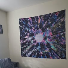 Moon Tapestry Forest Colorful Wall