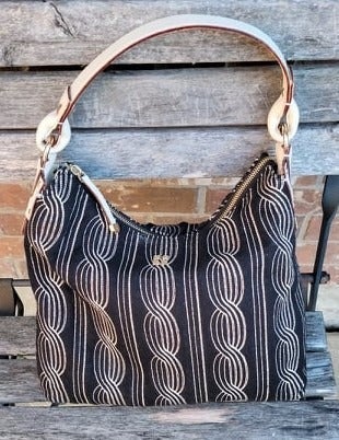 kate spade New York Beige & Black Knitted Shoulder Bag