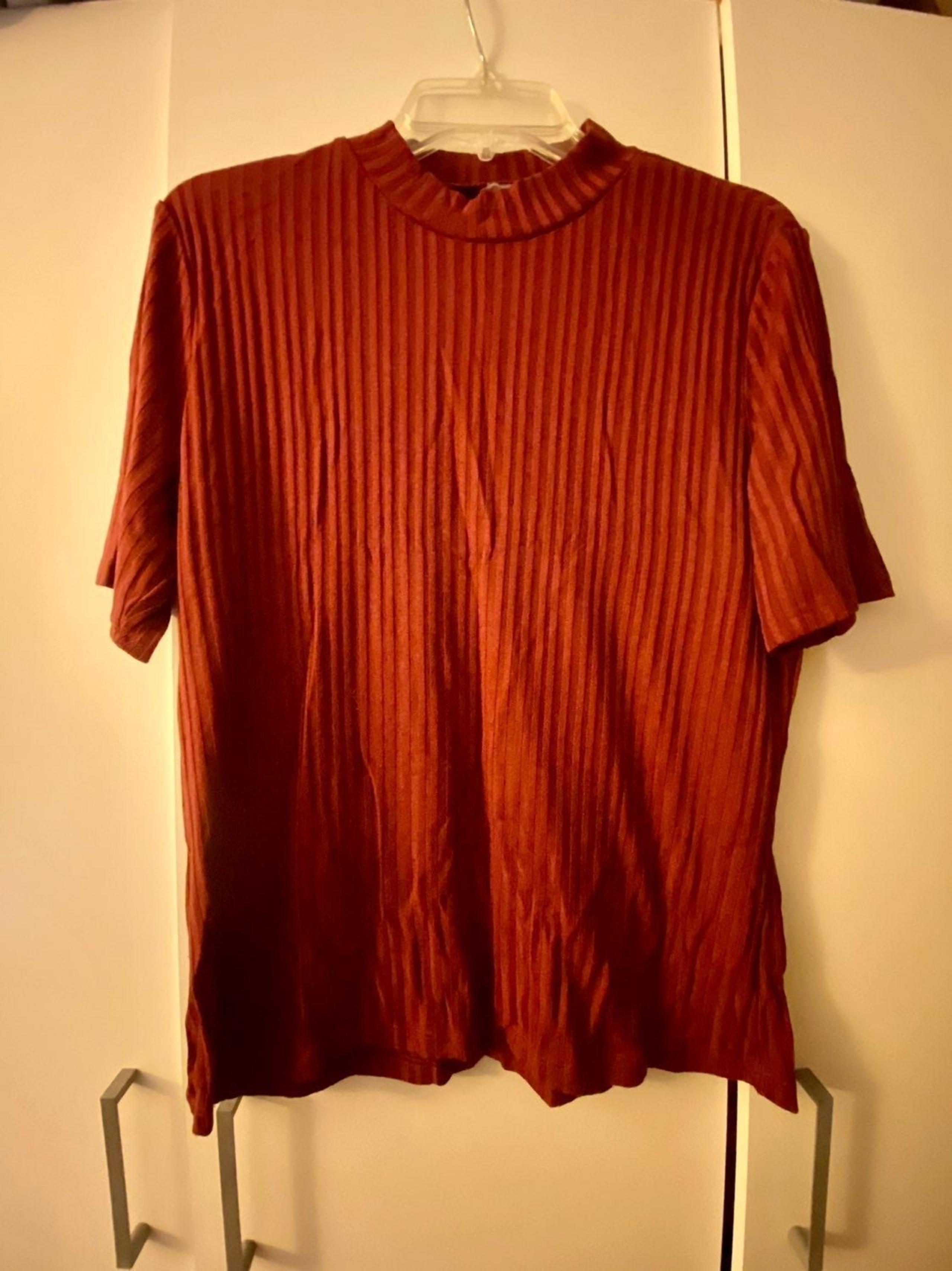 H&M Mock Neck Short Sleeve Knit Top