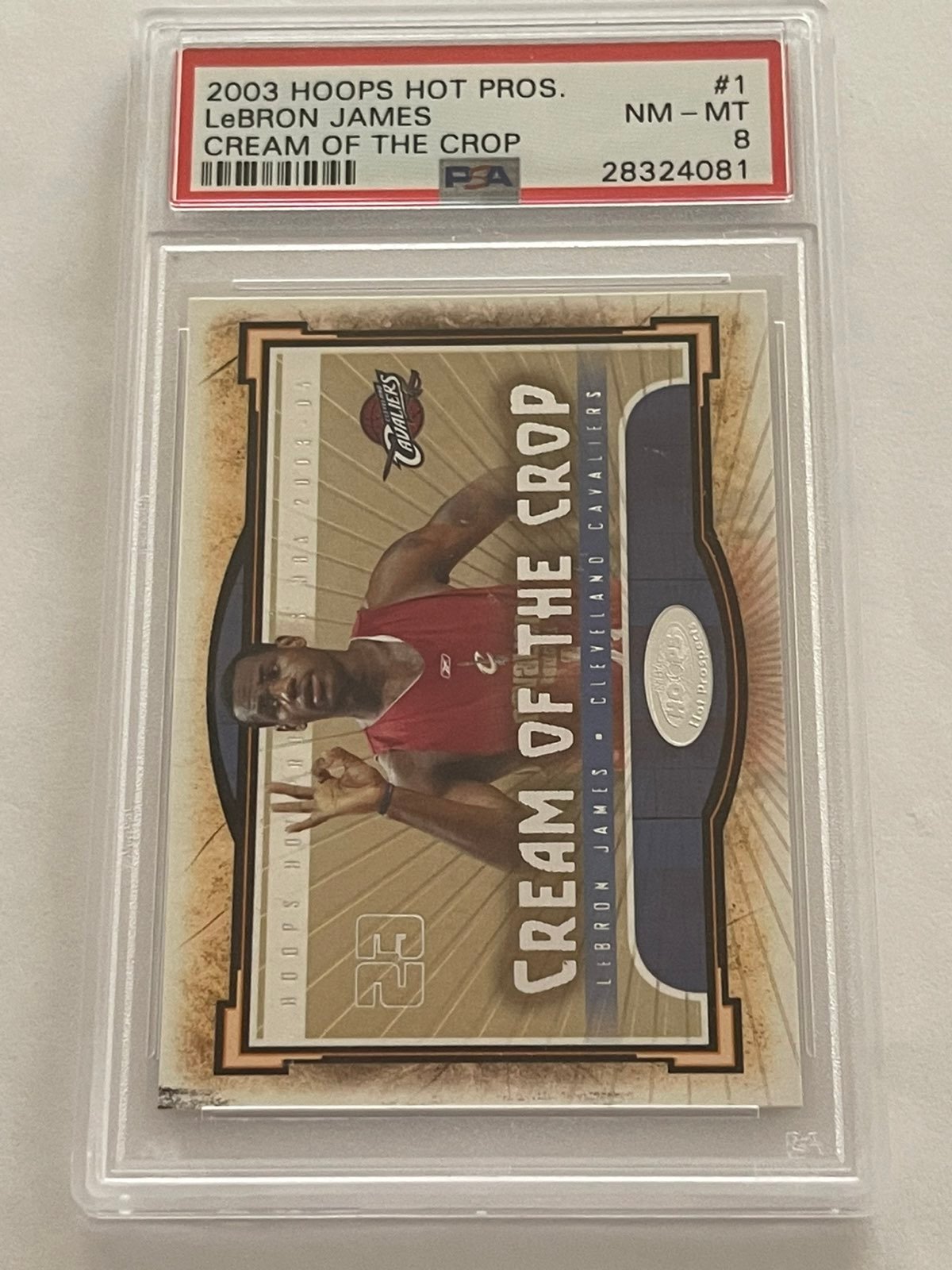 2003 Hoops LEBRON JAMES #1 PSA 8
