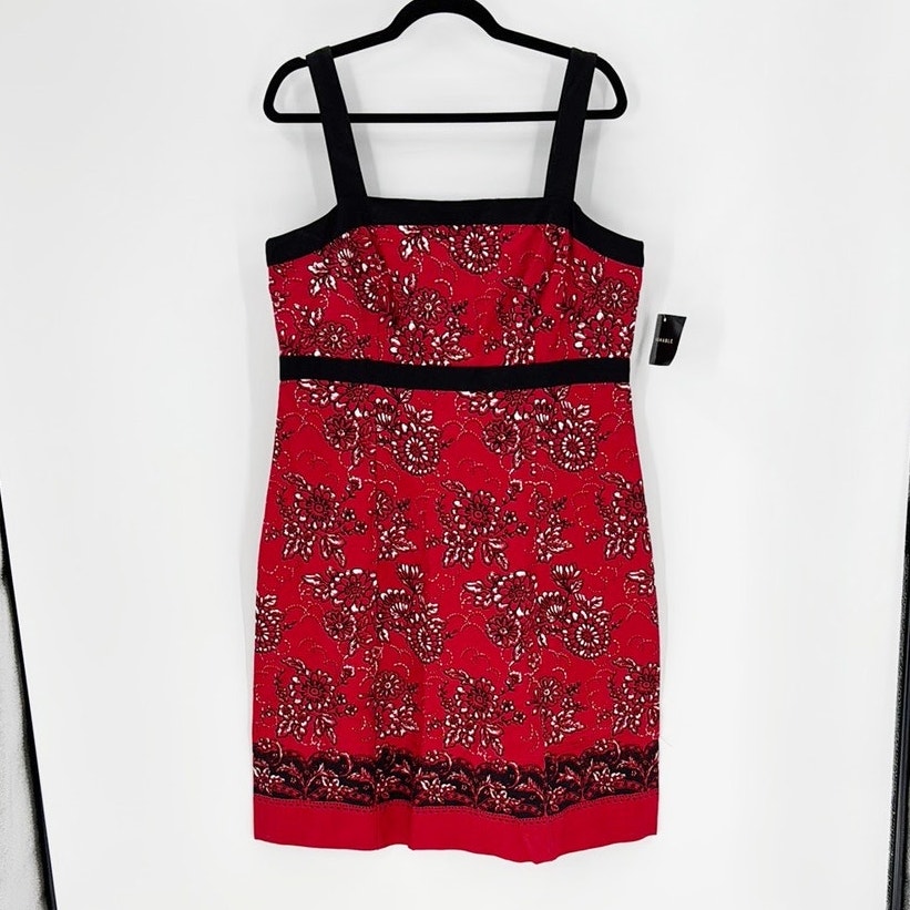 Sag Harbor dress petite size 14 bandana style red black sundress 90s festival