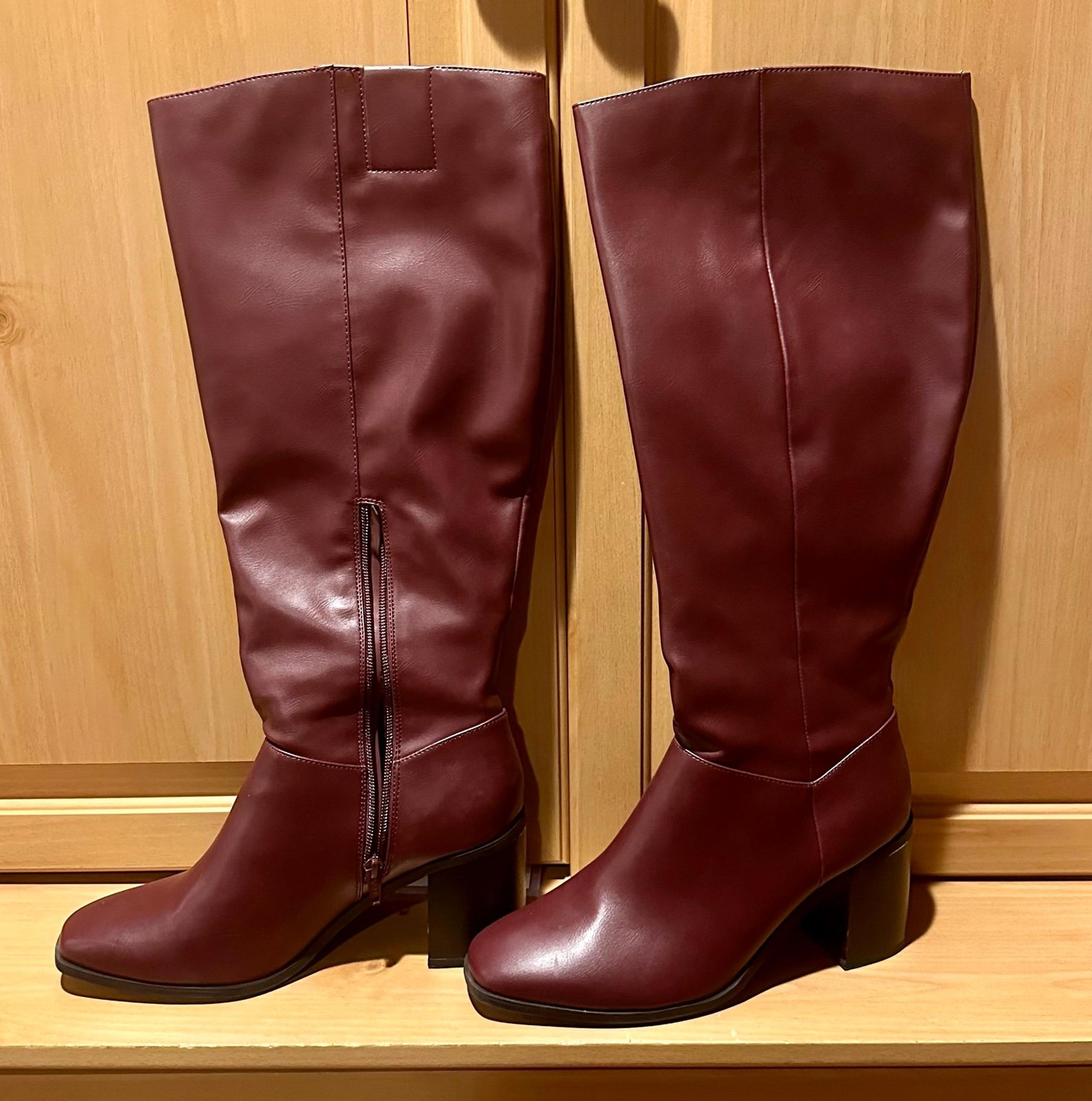 Target Burgundy  Half zip Tall Riding Boots Size 9.5 Women's