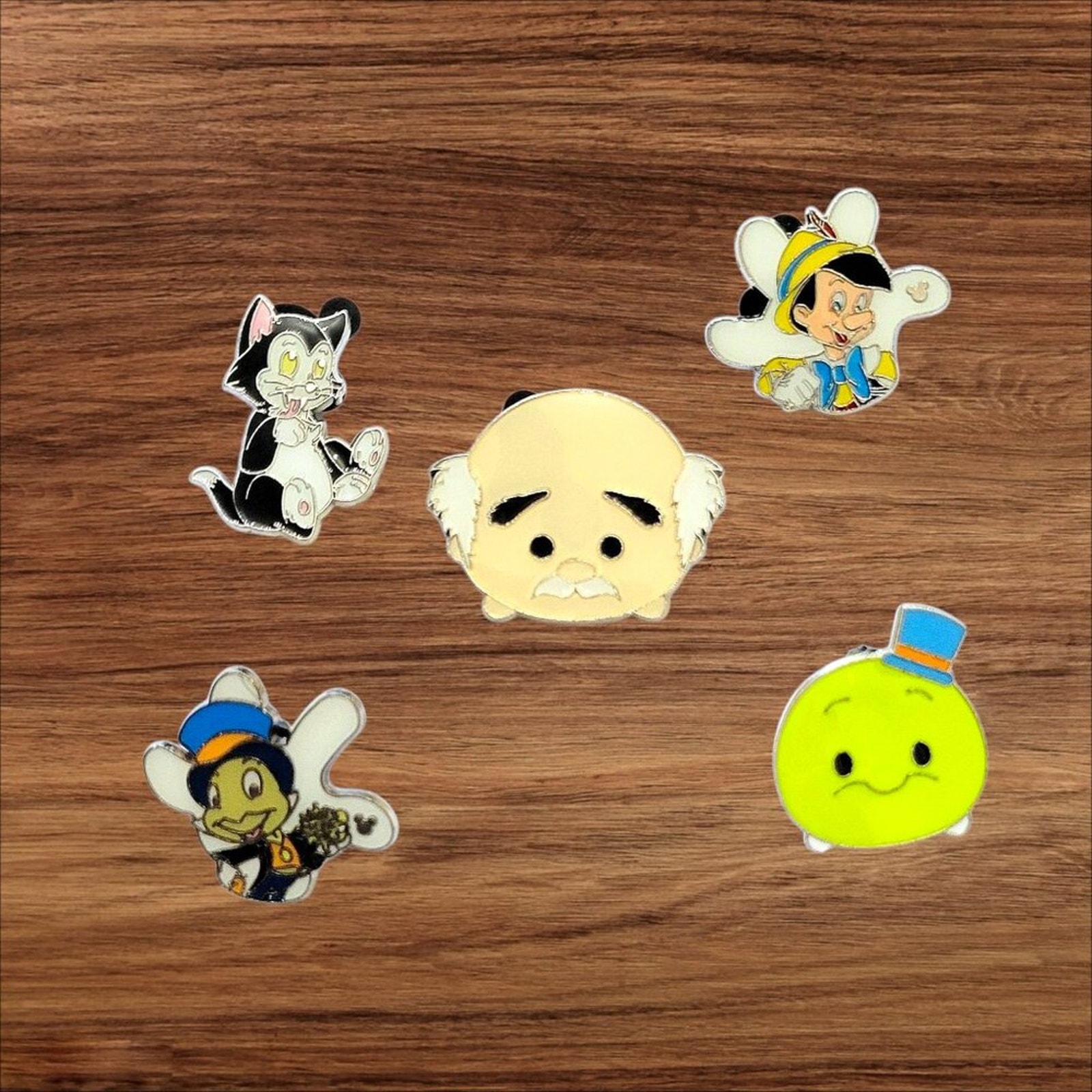 5 Pinocchio Disney Parks Trading Pins, Plus 2 Bonus Pins