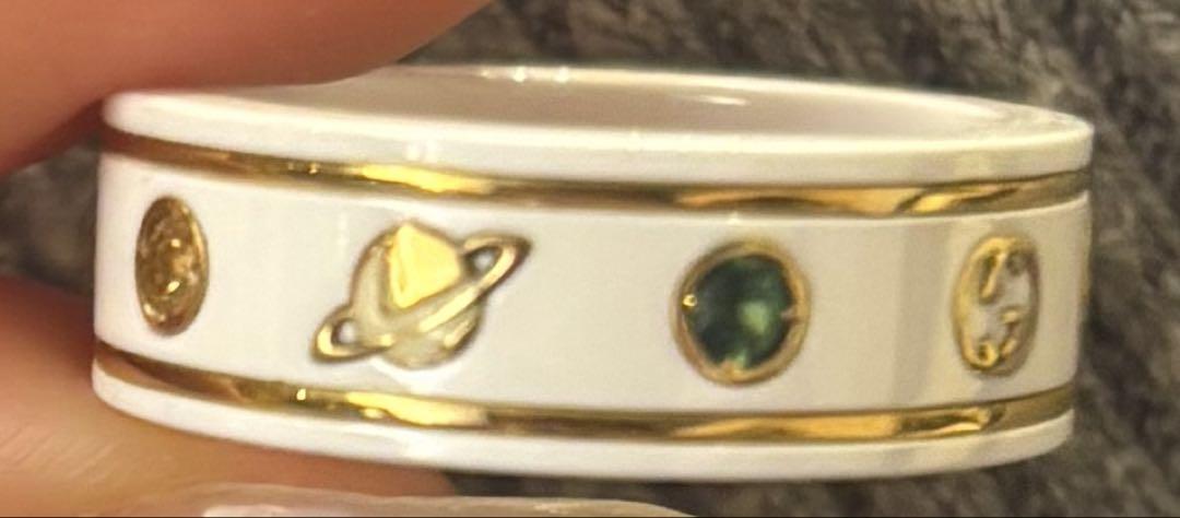 Gucci ring with gemstones, size 14.