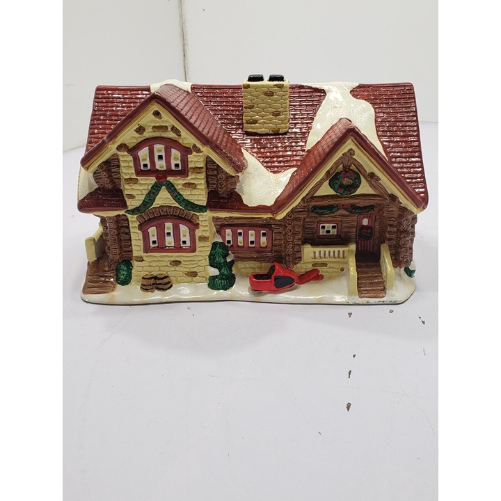 Santa's Best Christmas In The Rockies 1995 Illuminated Stone And Log House