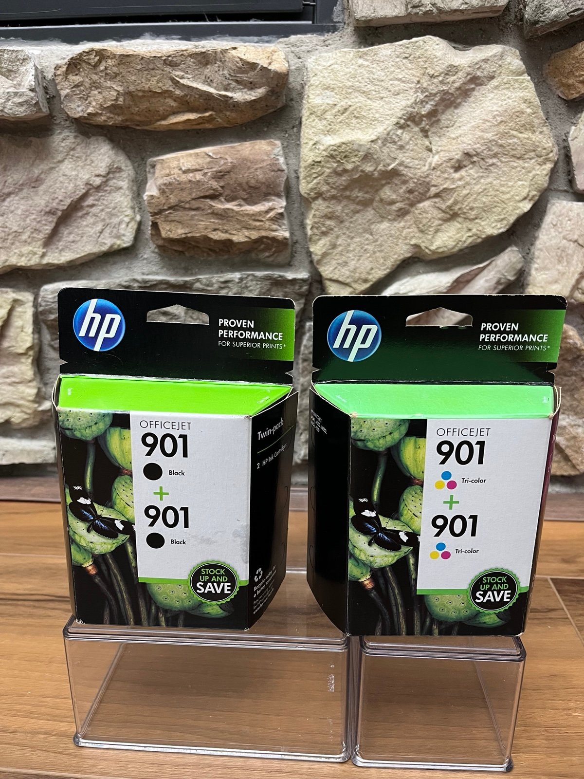 New In Box HP Officejet 901 Tri Color & Black Twin Packs Ink Cartridges Bundle