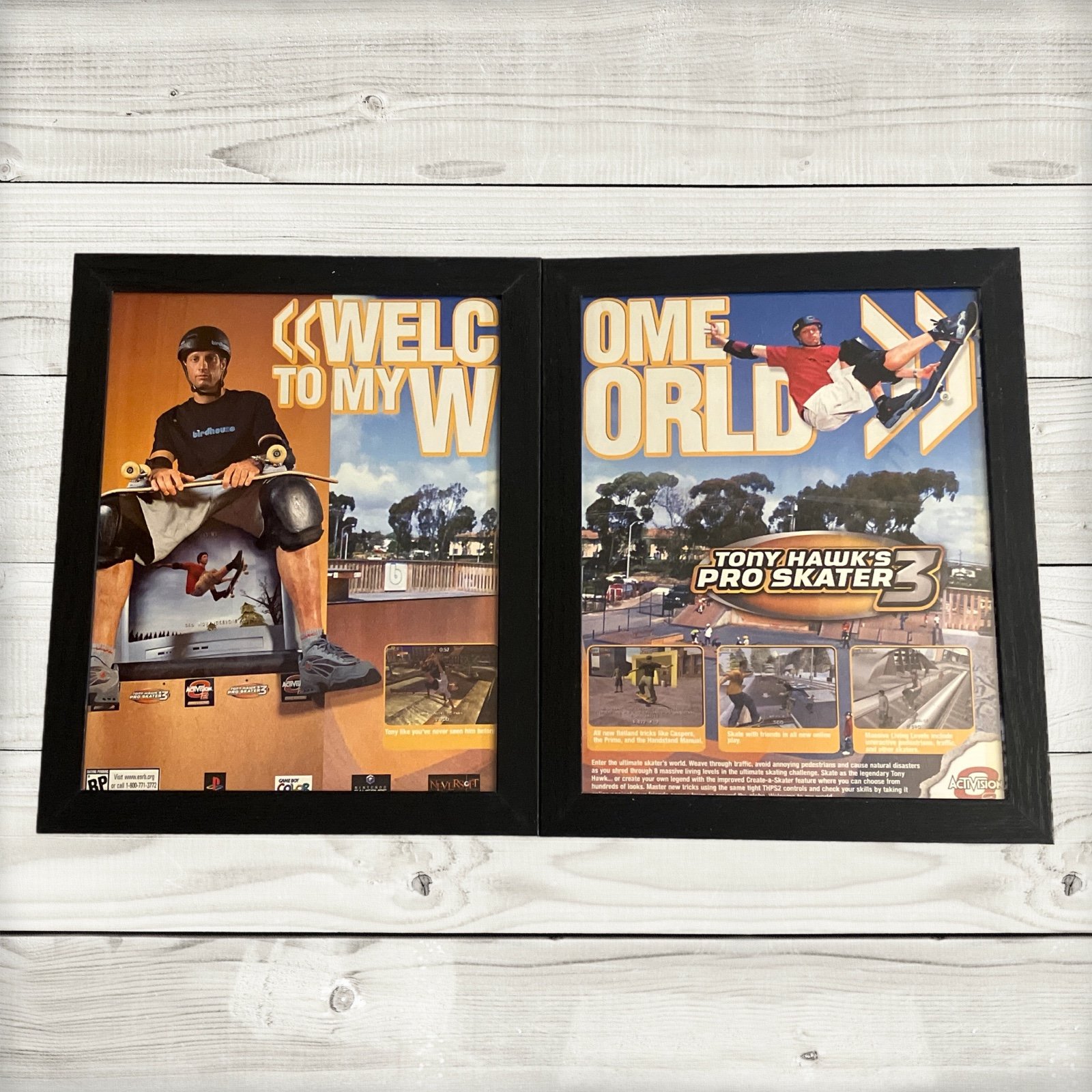 00s Tony Hawks Pro Skater 3 THPS Sony PlayStation 2 PS2 ~ Framed Original Ad