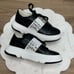 Saint G Joanna Crystal Embellished Leather Sneaker in Black | Women's US 9