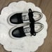 Saint G Joanna Crystal Embellished Leather Sneaker in Black | Women's US 9