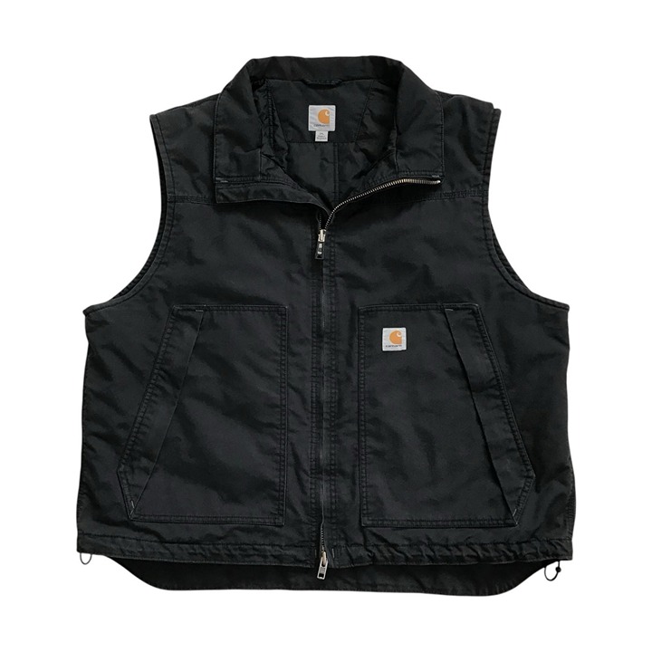Carhartt Vest 2XL XXL Black Quick Duck Jefferson Canvas Thinsulate Zip Up 101494