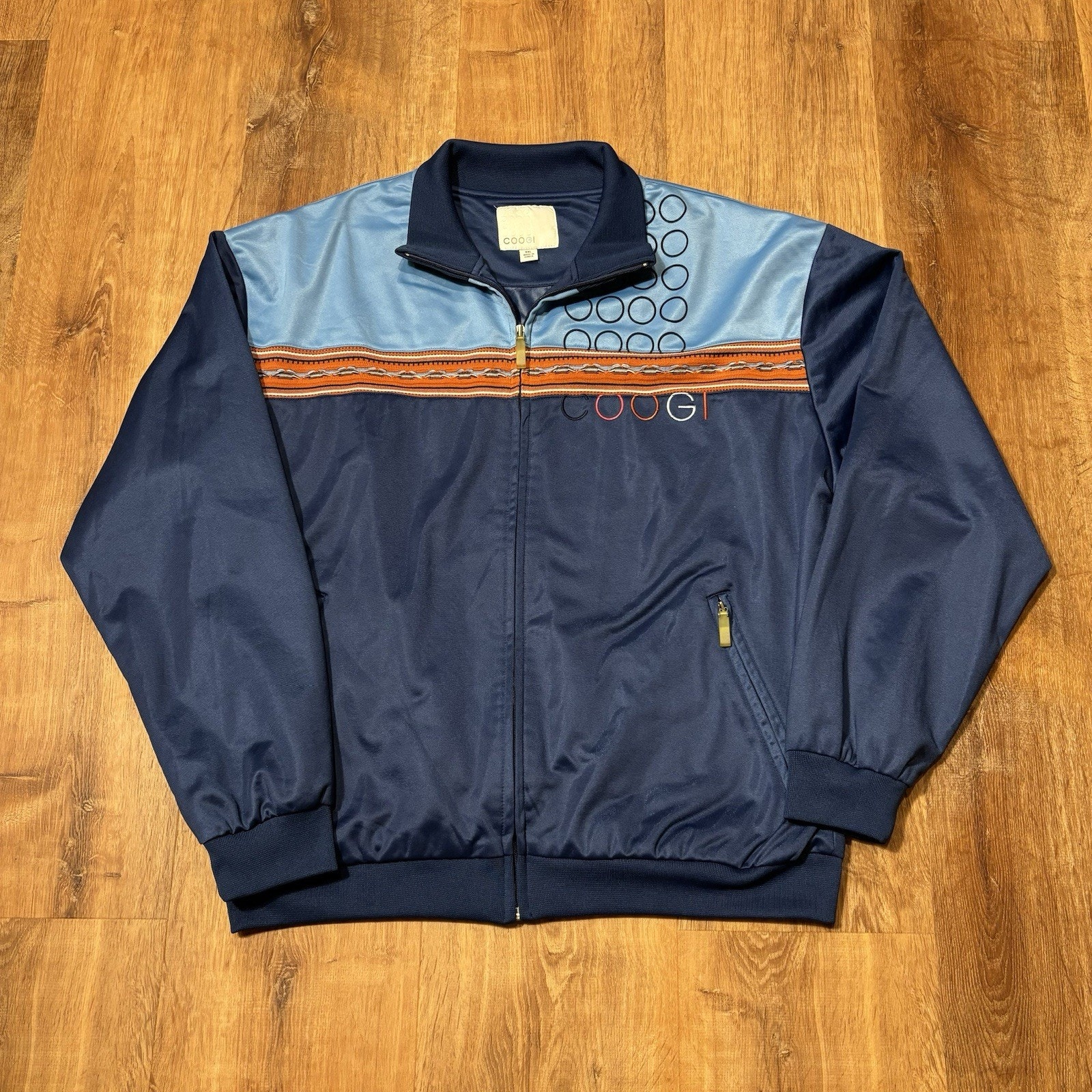Vintage Coogi Full Zip Sweater Track Jacket Y2K Mens 2XL Lined Sweatshirt Blud