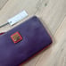 Dooney & Bourke Pebble Grain Large Zip Wristlet Wallet Clutch Purple & Red NWT