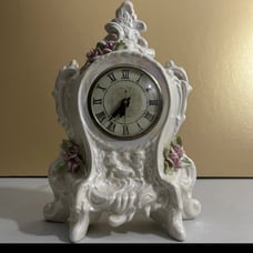Vintage Lanshire Movement Mantle Porcelain Clock 1950’s Works!!